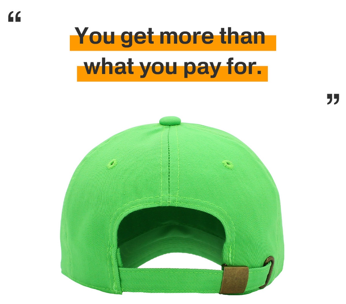 Neon Green Low Profile Baseball Caps Back View